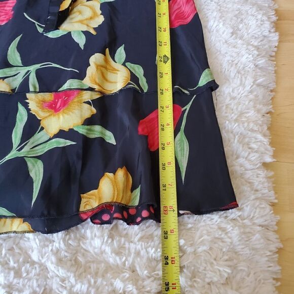 Women's Silk Blend Wrap Maxi Skirt Floral Print Size Medium Hawaiian - Picture 6 of 9